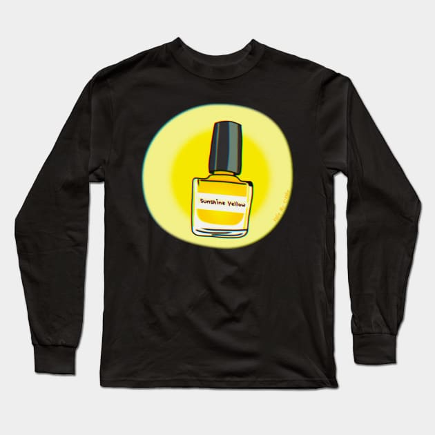 Sunshine Yellow Nail Polish Long Sleeve T-Shirt by ROLLIE MC SCROLLIE
